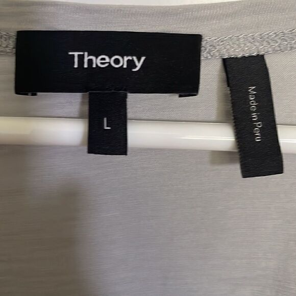 Theory Gray Pinata & Sea Slub Scoop Neck Tee - Picture 3 of 5